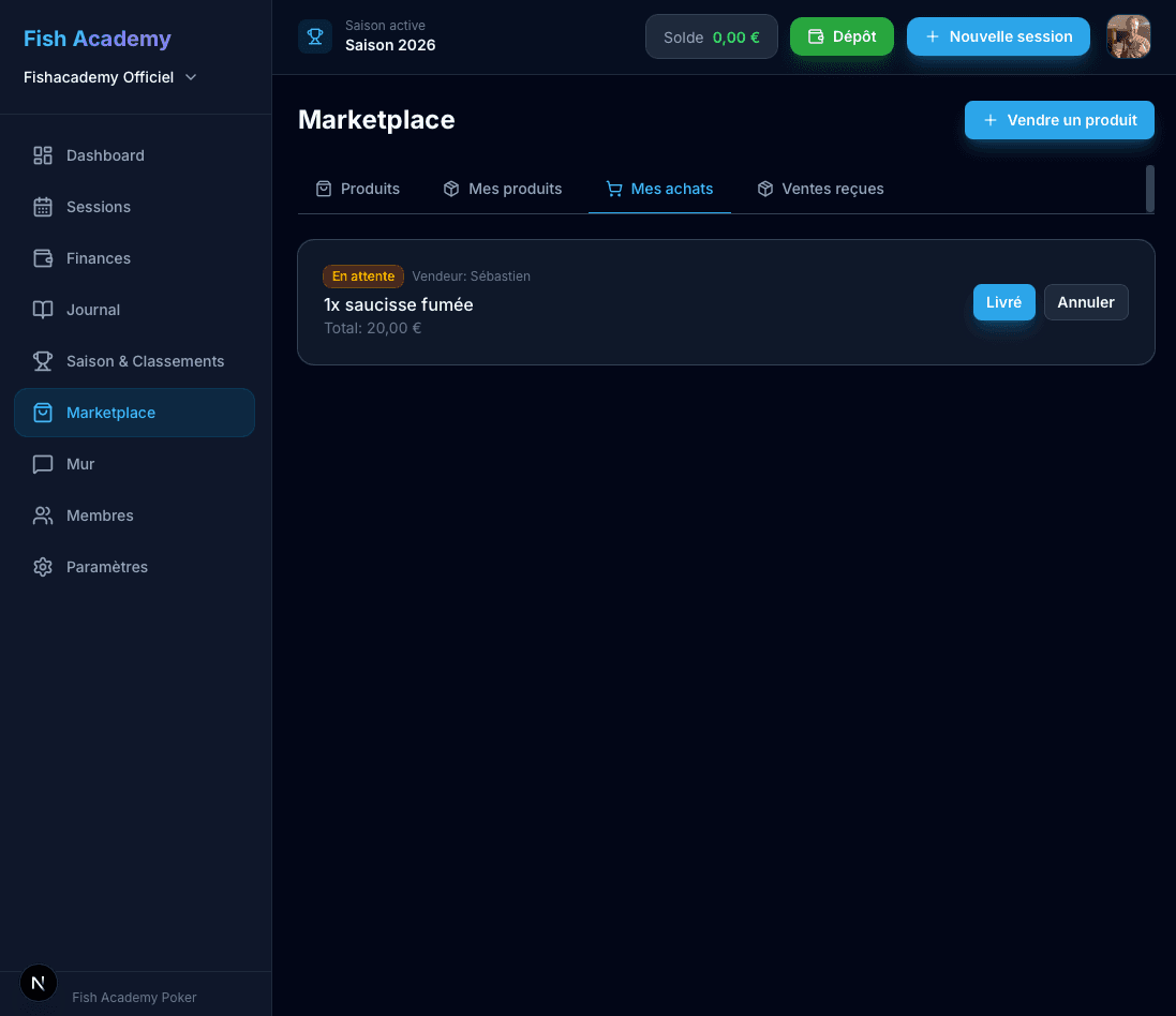 Capture d'écran - Marketplace