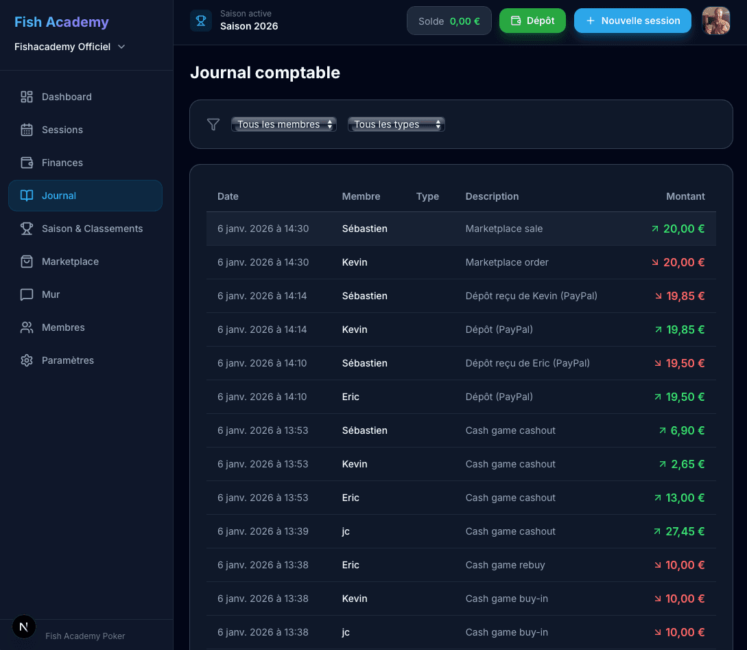 Capture d'écran - Ledger (Comptabilité)